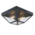 Westinghouse Fixture Ceiling Outdr Flush-Mount 60W 2-Light Wyndham 12In Txt, Black Clear Sd Glass 6114300